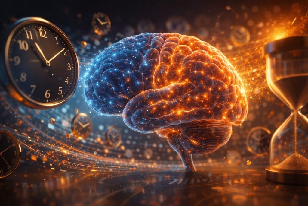 集中すると時間は早く感じる？研究が示す脳の仕組みを表現する画像