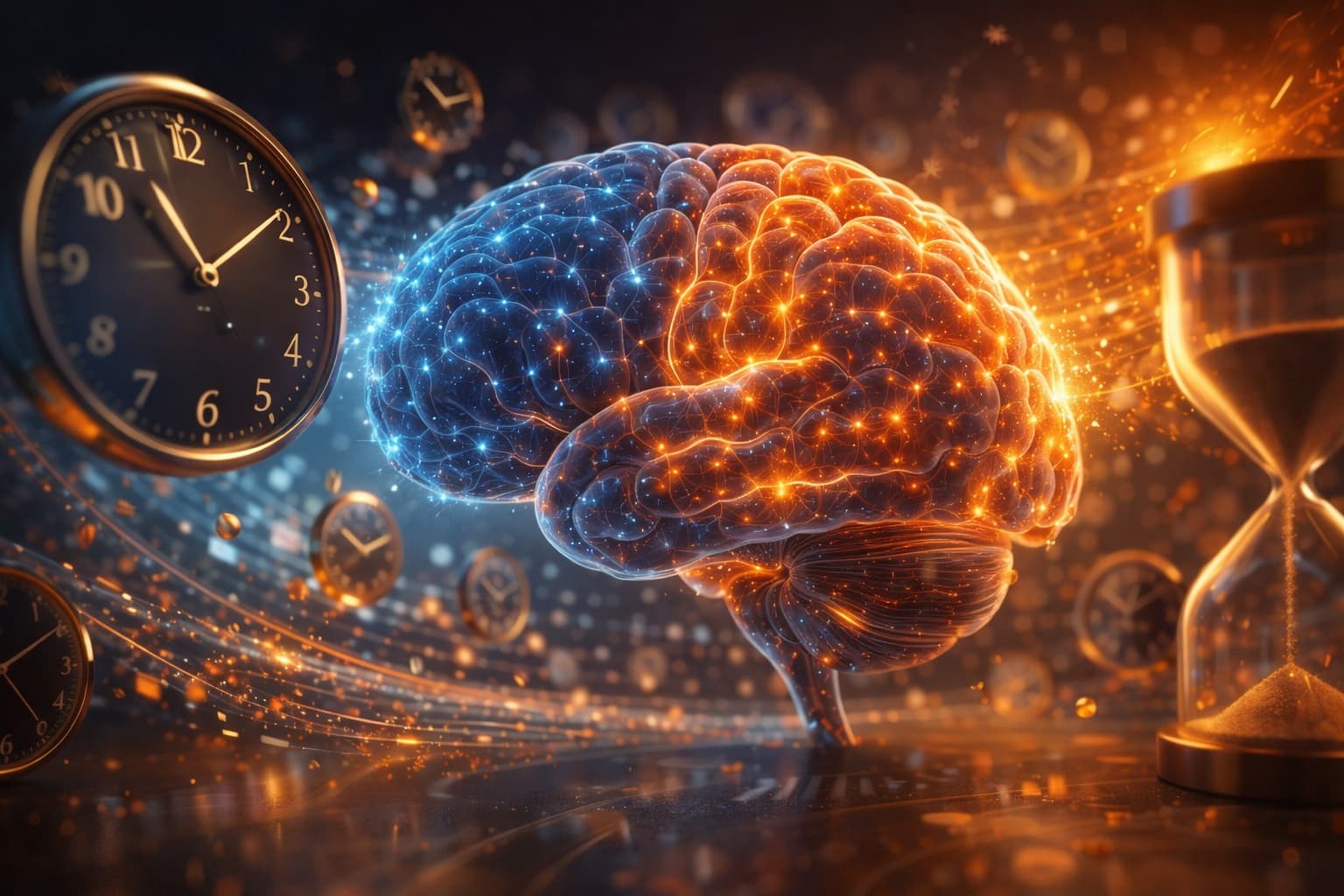 集中すると時間は早く感じる?研究が示す脳の仕組みを表現する画像